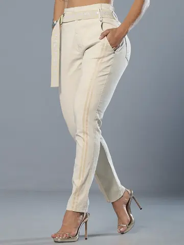 Calça Jogger Color Sofisticada com Cinto Pit Bull Jeans Luxo