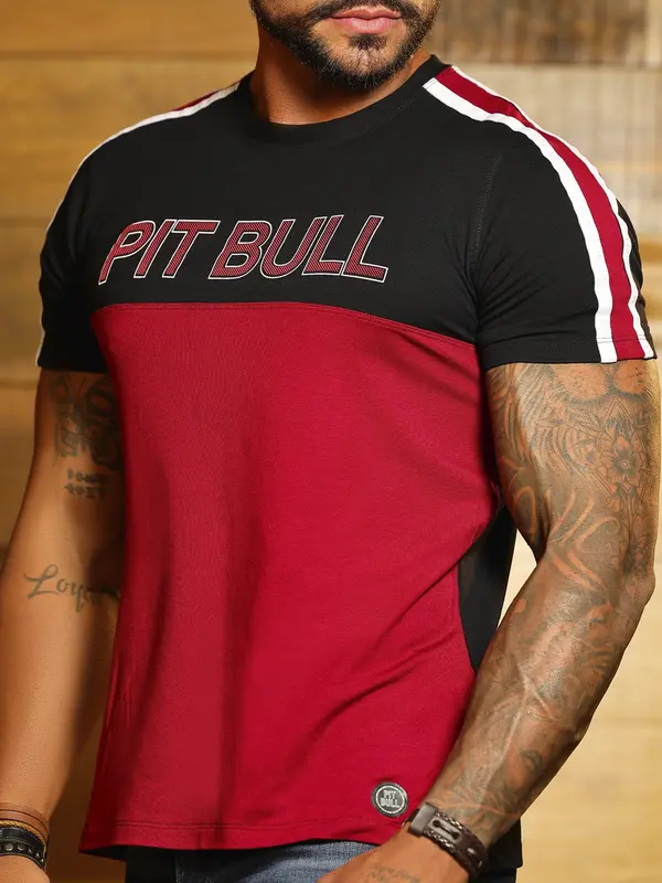 Camiseta Gola O Estilosa com Modelagem Slim e Estampa em Relevo Pit Bull Jeans Luxo