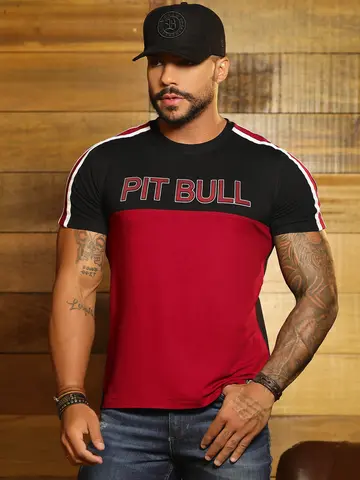 Camiseta Gola O Estilosa com Modelagem Slim e Estampa em Relevo Pit Bull Jeans Luxo