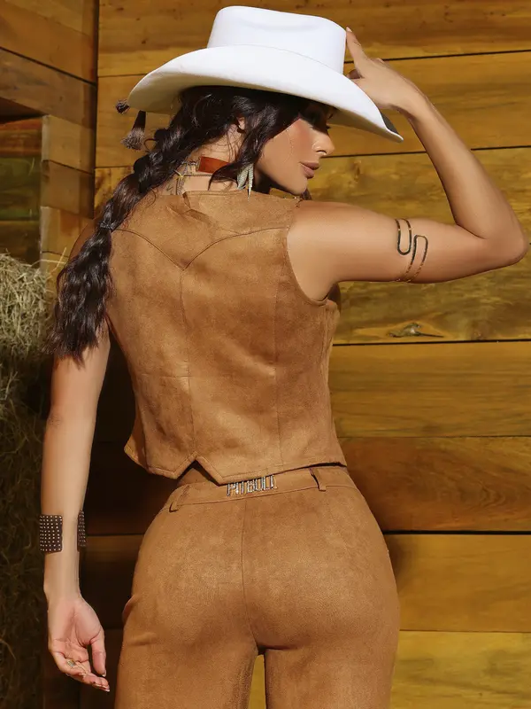 Conjunto Colete e Calça Elegante com Modelagem Alfaiataria Pit Bull Jeans Luxo