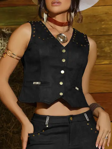 Conjunto Colete e Calça Elegante com Modelagem Alfaiataria Pit Bull Jeans Luxo