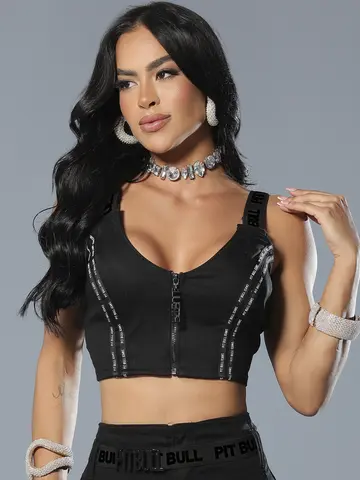 Cropped Sofisticado com Toque Esportivo e Detalhes Únicos Pit Bull Jeans Luxo