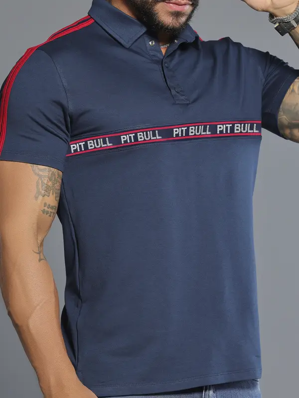 Camiseta Gola Polo Sofisticada e Confortável com Recorte Frontal Pit Bull Jeans Luxo