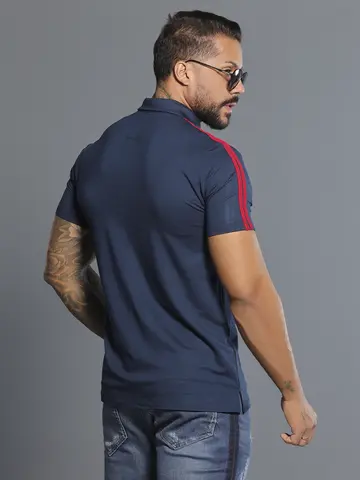 Camiseta Gola Polo Sofisticada e Confortável com Recorte Frontal Pit Bull Jeans Luxo