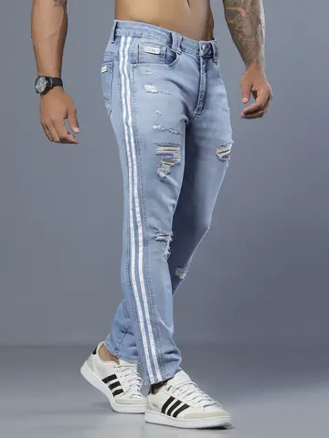 Calça Masculina Slim Pit Bull Jeans Luxo Autêntica e Confortável com Detalhes Destroyed