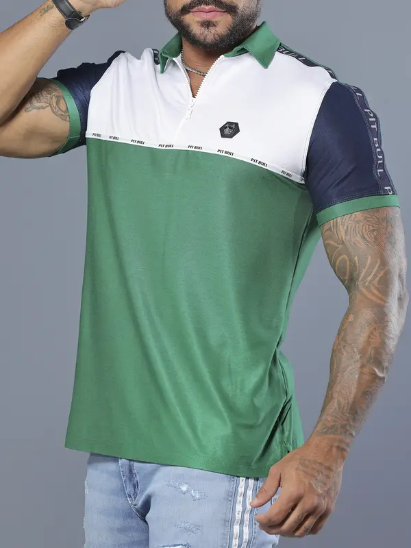 Polo Masculina Estilosa e Refinada com Mangas Personalizadas Pit Bull Jeans Luxo