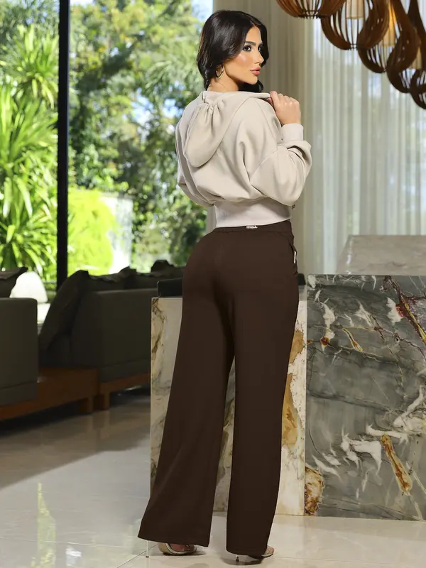 Calça Moletom Wide Leg com Caimento Sofisticado Pit Bull Jeans Luxo