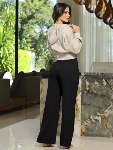 Calça Moletom Wide Leg com Caimento Sofisticado Pit Bull Jeans Luxo