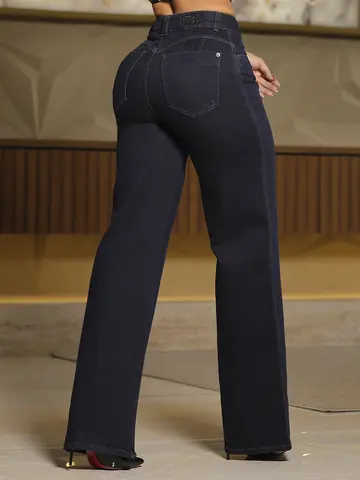 Calça Wide Leg Estilosa e Casual com Caimento Confortável Pit Bull Jeans Premium