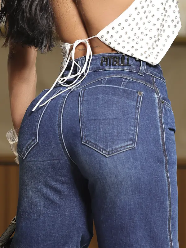 Calça Wide Leg Confortável e Versátil com Caimento Confortável Pit Bull Jeans Premium