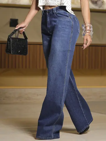 Calça Wide Leg Confortável e Versátil com Caimento Confortável Pit Bull Jeans Premium
