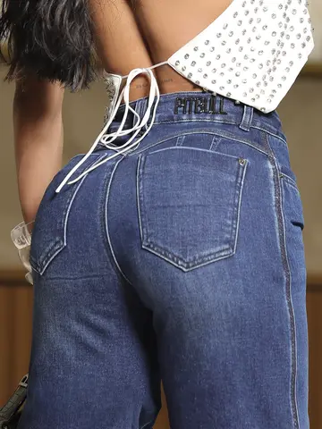 Calça Wide Leg Confortável e Versátil com Caimento Confortável Pit Bull Jeans Premium