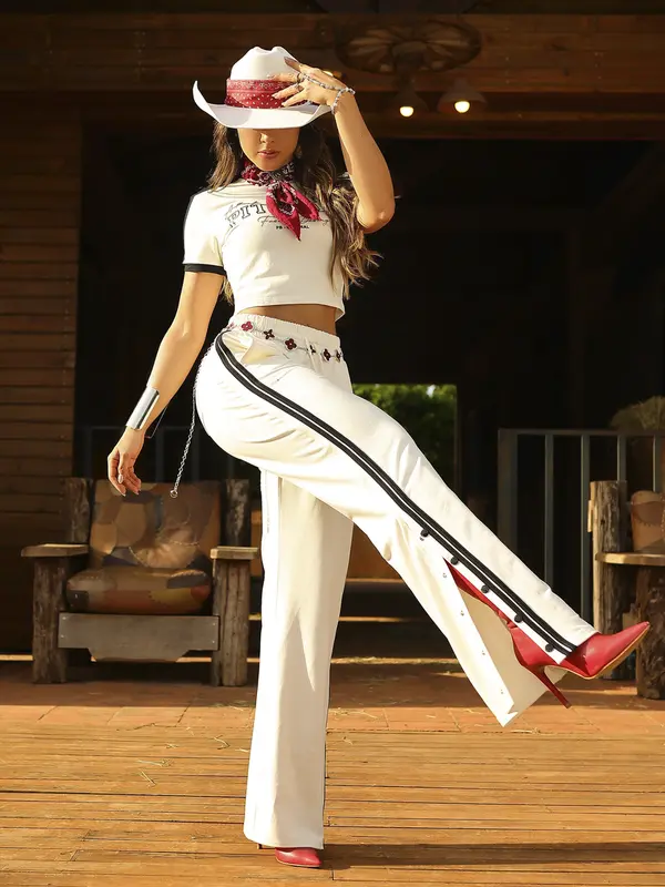 Calça Wide Leg Color Estilosa e Autêntica com Detalhes Únicos Pit Bull Jeans Luxo