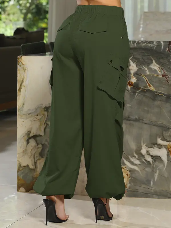 Calça Parachutes Fashion e Versátil com Bolsos Cargos Empório Pit Bull