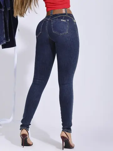 Calça Skinny Sofisticada e Modeladora com Cinto Personalizado Pit Bull Jeans Premium