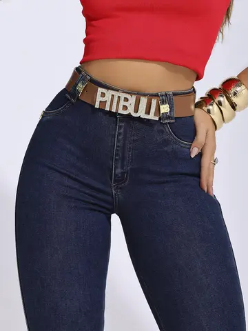 Calça Skinny Sofisticada e Modeladora com Cinto Personalizado Pit Bull Jeans Premium