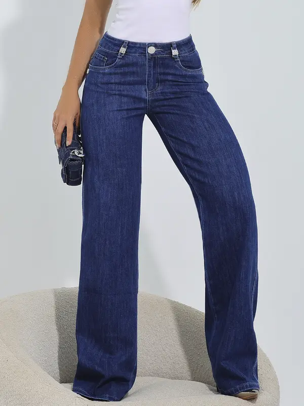 Calça Wide Leg Versátil e Casual com Caimento Sofisticado Pit Bull Jeans Premium