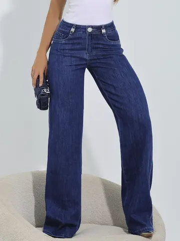 Calça Wide Leg Versátil e Casual com Caimento Sofisticado Pit Bull Jeans Premium