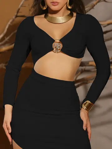 Vestido Sexy Elegante e Modelador com Fenda Lateral Empório Pit Bull