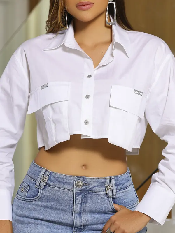 Camisa Cropped Elegante e Versátil com Caimento Moderno Empório Pit Bull