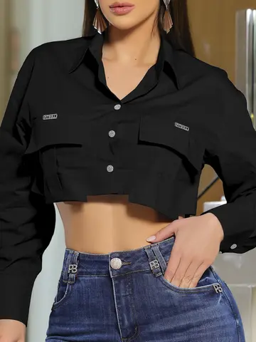 Camisa Cropped Elegante e Versátil com Caimento Moderno Empório Pit Bull