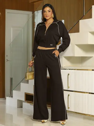 Conjunto Jaqueta e Calça Confortável e Sofisticada Pit Bull Jeans Luxo