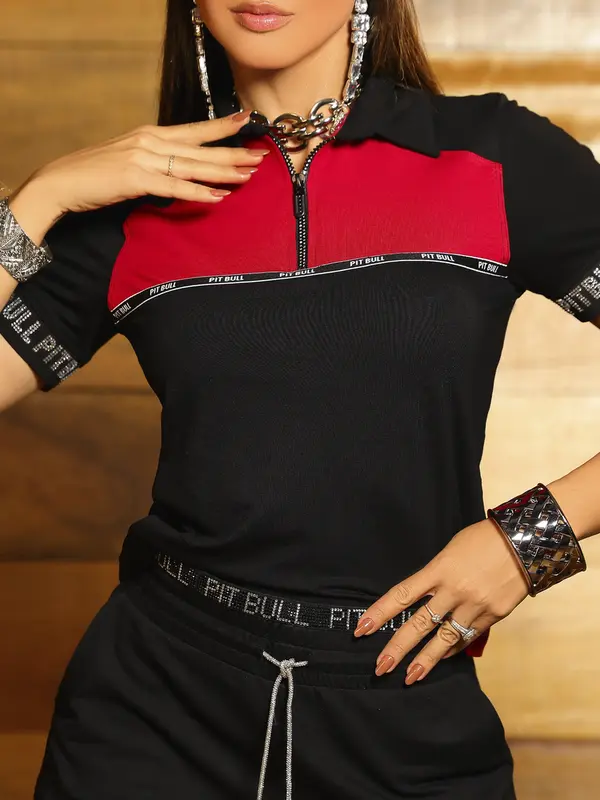 Polo Feminina Estilosa e Confortável com Elástico Personalizado Pit Bull Jeans Luxo
