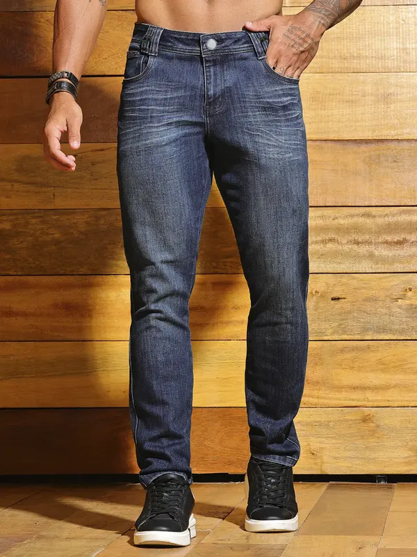Calça Masculina Autêntica e Casual com Lavado Escuro Pit Bull Jeans Luxo