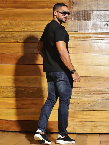 Calça Masculina Autêntica e Casual com Lavado Escuro Pit Bull Jeans Luxo
