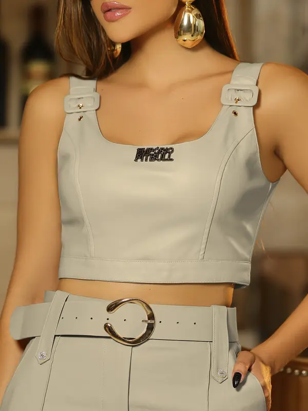 Cropped Fashion e Casual com Alças Reguladoras Empório Pit Bull