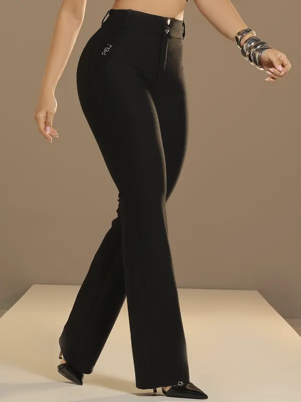 Calça Montaria Flare Preta Elegante e Sofisticada Pit Bull Jeans Luxo