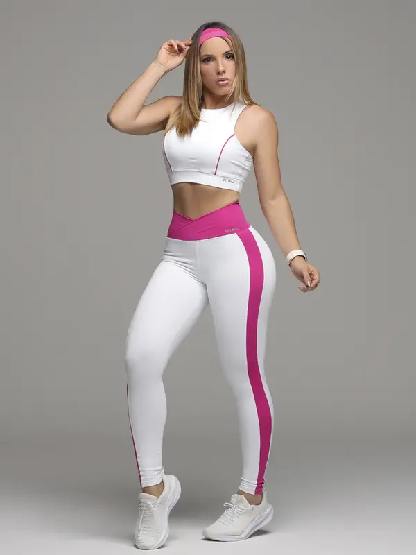 Conjunto Top e Calça Legging Estiloso e Confortável Pit Bull Jeans Fitness