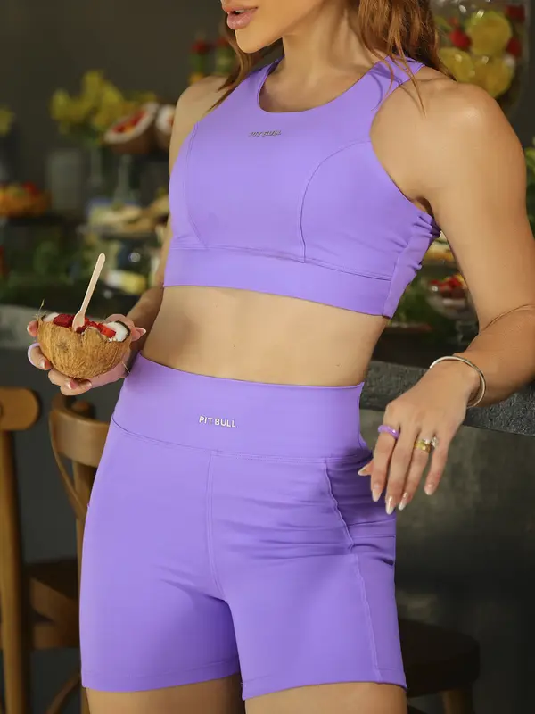 Conjunto Top e Bermuda Sofisticada e Confortável Pit Bull Jeans Fitness