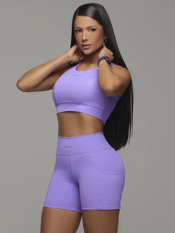 Conjunto Top e Bermuda Sofisticada e Confortável Pit Bull Jeans Fitness