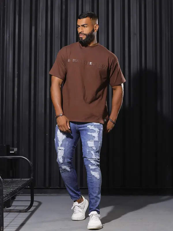Calça Masculina Sofisticada e Confortável com Detalhes Destroyeds Pit Bull Jeans Luxo