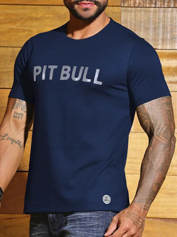 Camiseta Masculina Sofisticada e Casual com Termocolante em Relevo Pit Bull Jeans Luxo