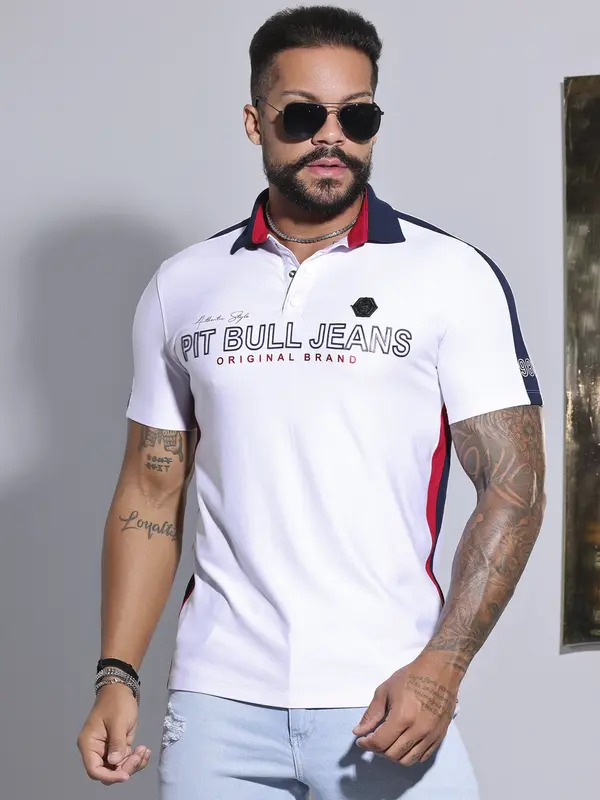 Polo Masculina Autêntica e Estilosa com Logomania em Relevo Pit Bull Jeans Luxo