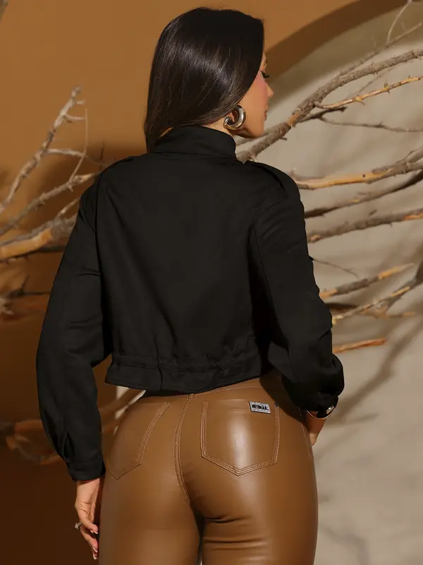 Jaqueta Cropped Elegante e Sofisticada com Barra Ajustável Empório Pit Bull