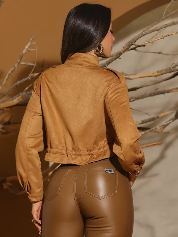 Jaqueta Cropped Elegante e Sofisticada com Barra Ajustável Empório Pit Bull