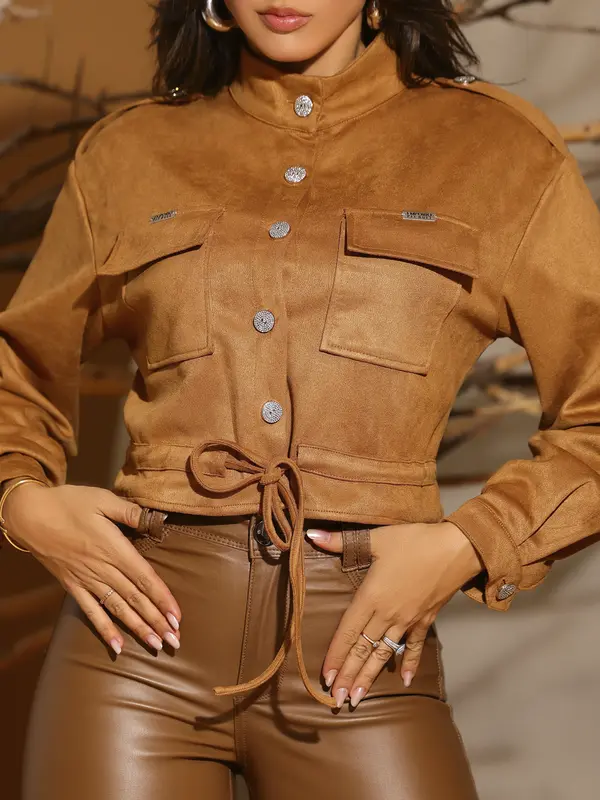 Jaqueta Cropped Elegante e Sofisticada com Barra Ajustável Empório Pit Bull