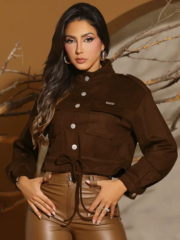 Jaqueta Cropped Elegante e Sofisticada com Barra Ajustável Empório Pit Bull