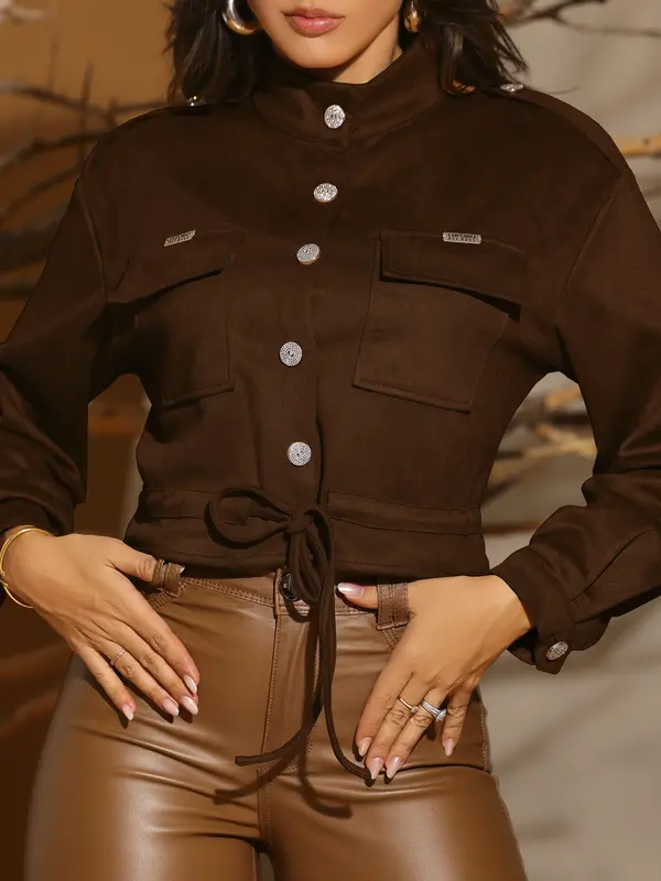 Jaqueta Cropped Elegante e Sofisticada com Barra Ajustável Empório Pit Bull