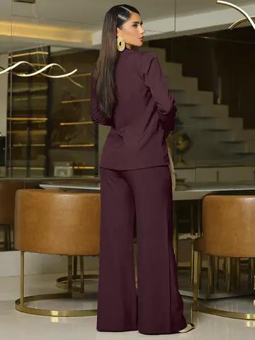 Conjunto Blazer, Top e Calça Wide Leg Elegante e Sofisticado Empório Pit Bull