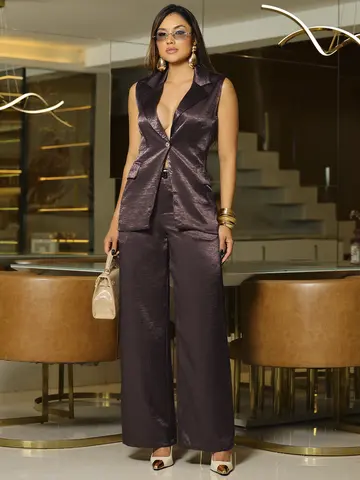 Conjunto Colete e Calça Alfaiataria Elegante com Estilo Sofisticado Empório Pit Bull
