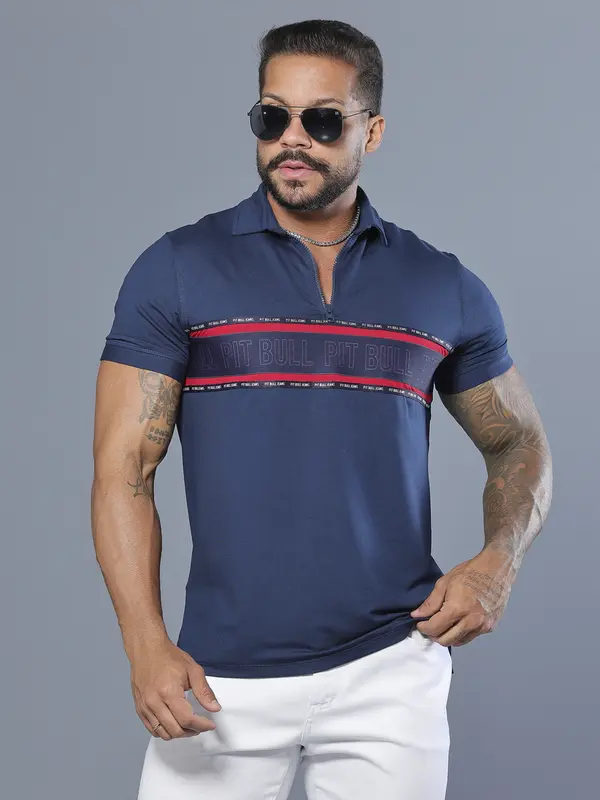 Polo Masculina Casual e Sofisticada com Elástico Personalizado Pit Bull Jeans Luxo