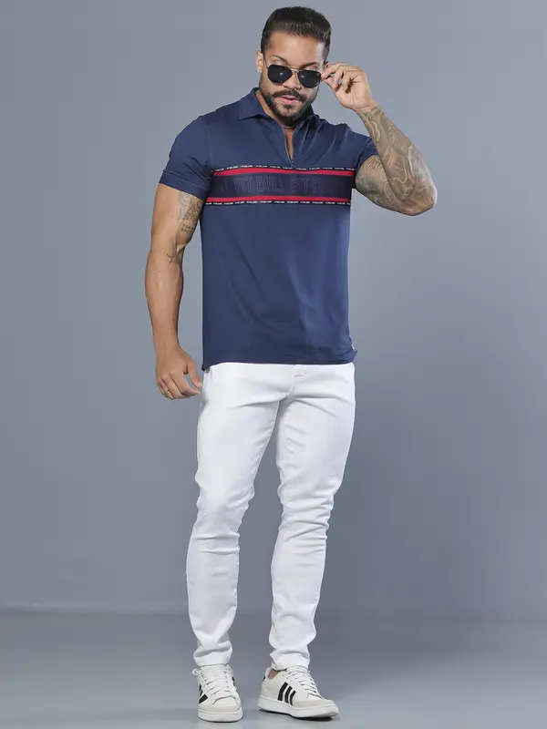 Polo Masculina Casual e Sofisticada com Elástico Personalizado Pit Bull Jeans Luxo