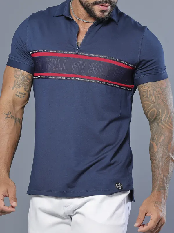 Polo Masculina Casual e Sofisticada com Elástico Personalizado Pit Bull Jeans Luxo