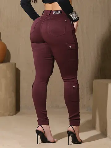 Calça Jogger Color Estilosa e Sofisticada com Bolsos Cargo Pit Bull Jeans Premium