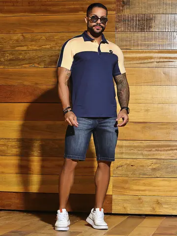 Bermuda Masculina Estilosa e Casual com Lavado Escuro Pit Bull Jeans Luxo