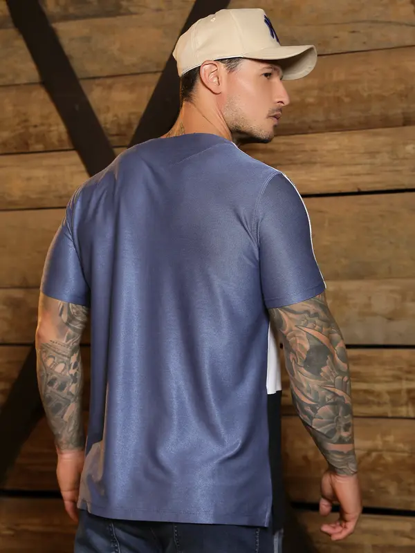 Camiseta Gola V Estilosa e Casual com Detalhe nos Ombros Pit Bull Jeans Luxo